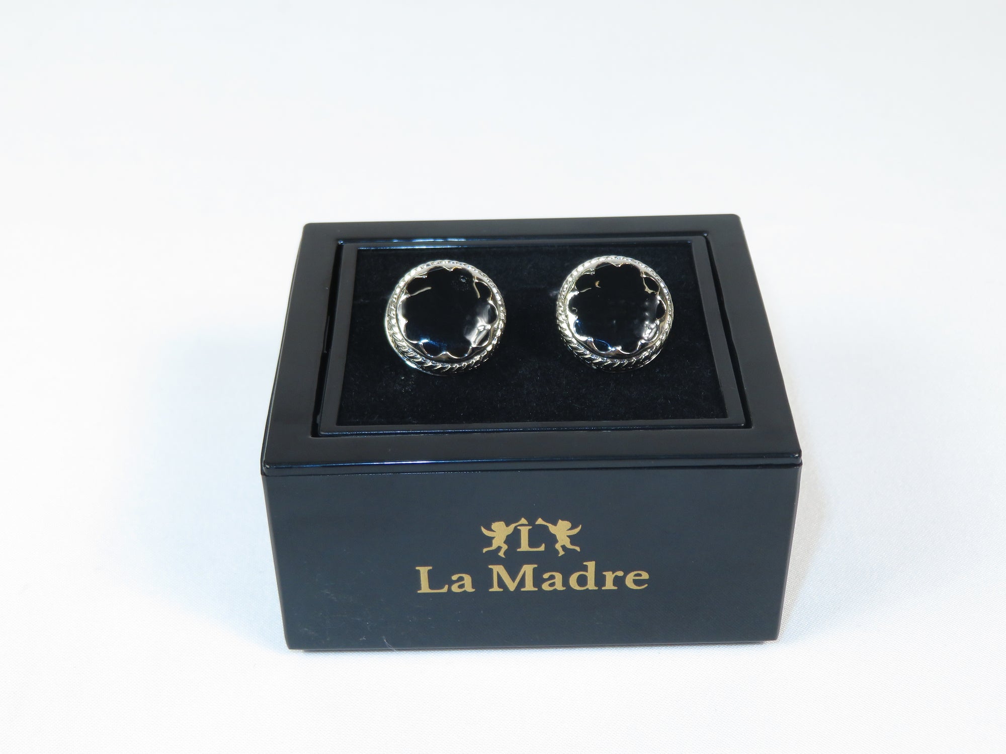 Cufflinks By La Madre From Turkey Solid Stainless Steel LA-14 Black