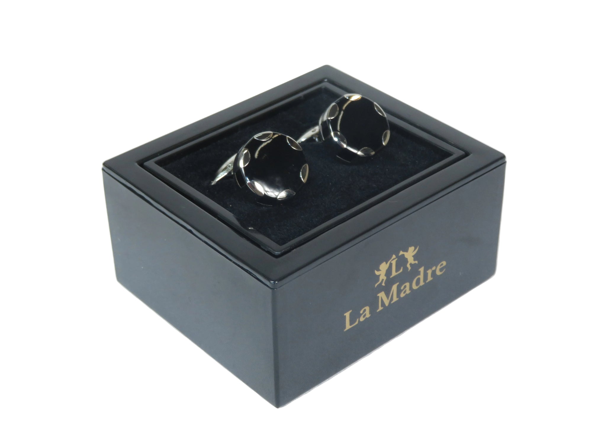 Cufflinks By La Madre From Turkey Solid Stainless Steel LA-15 Black