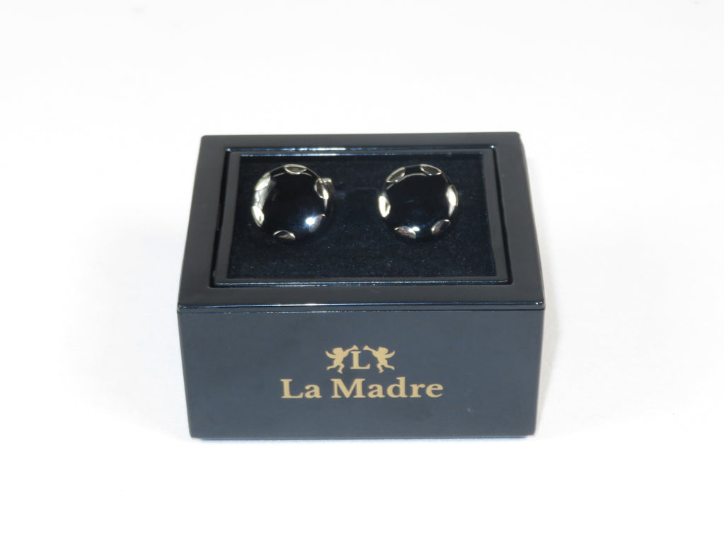 Cufflinks By La Madre From Turkey Solid Stainless Steel LA-15 Black