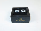 Cufflinks By La Madre From Turkey Solid Stainless Steel LA-19 Silver Diamond Oval