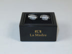 Cufflinks By La Madre From Turkey Solid Stainless Steel LA-20 Silver Diamond Oval