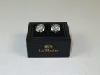 Cufflinks By La Madre From Turkey Solid Stainless Steel LA-21 Silver Diomand Round
