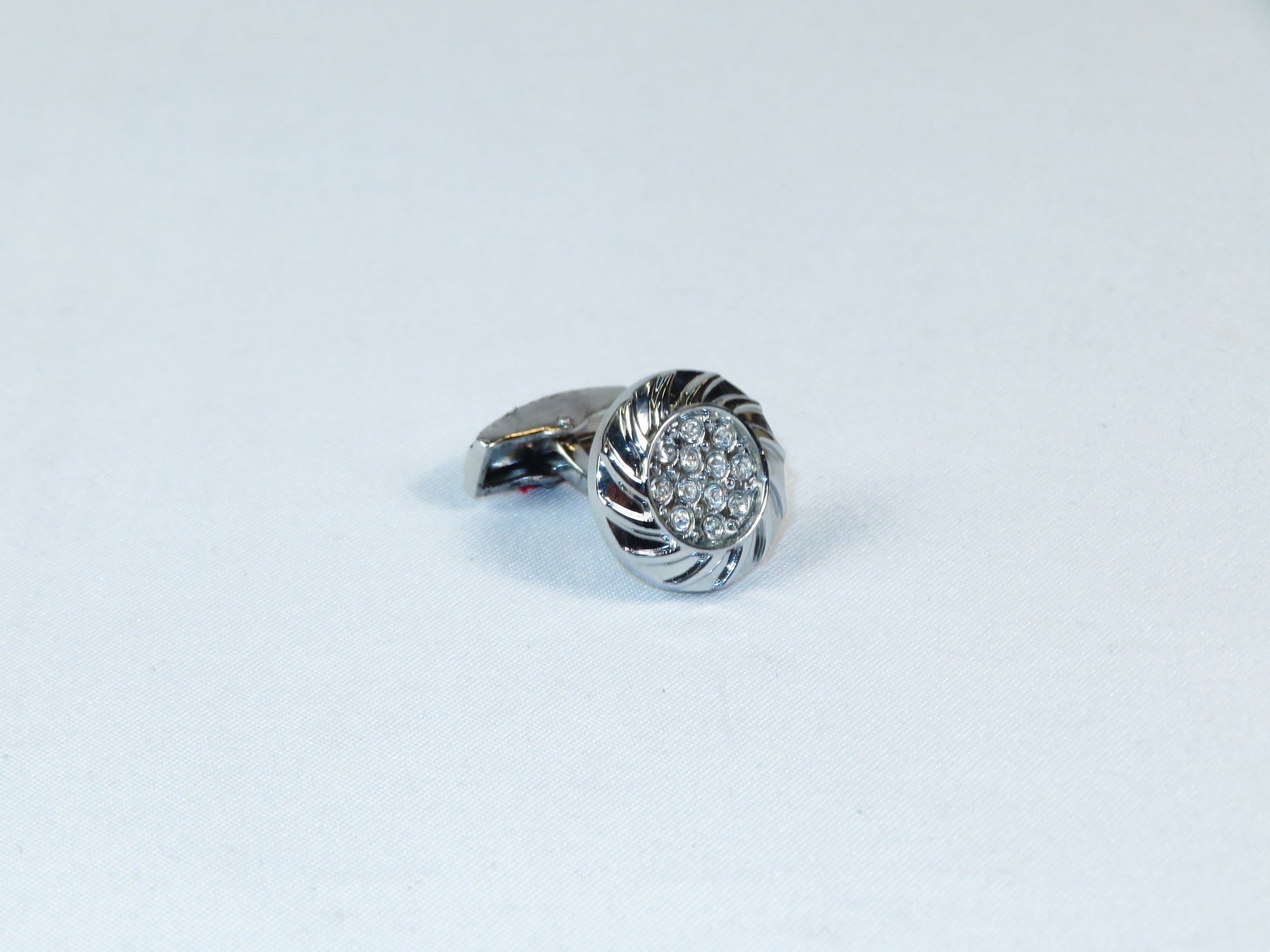 Cufflinks By La Madre From Turkey Solid Stainless Steel LA-21 Silver Diomand Round