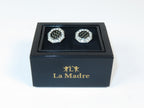 Cufflinks By La Madre From Turkey Solid Stainless Steel LA-22 Silver Black Diamond