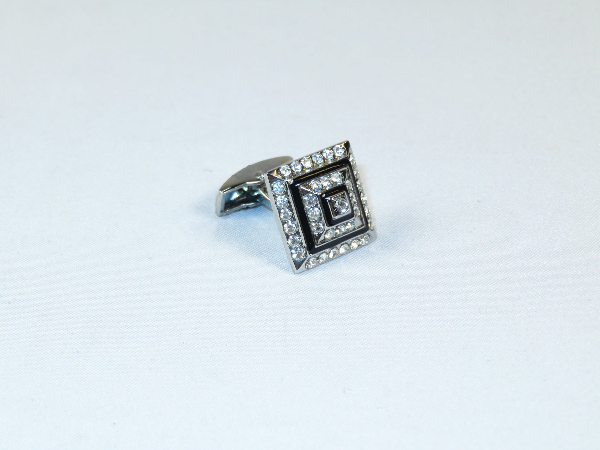 Cufflinks By La Madre From Turkey Solid Stainless Steel LA-23 Silver Diamond