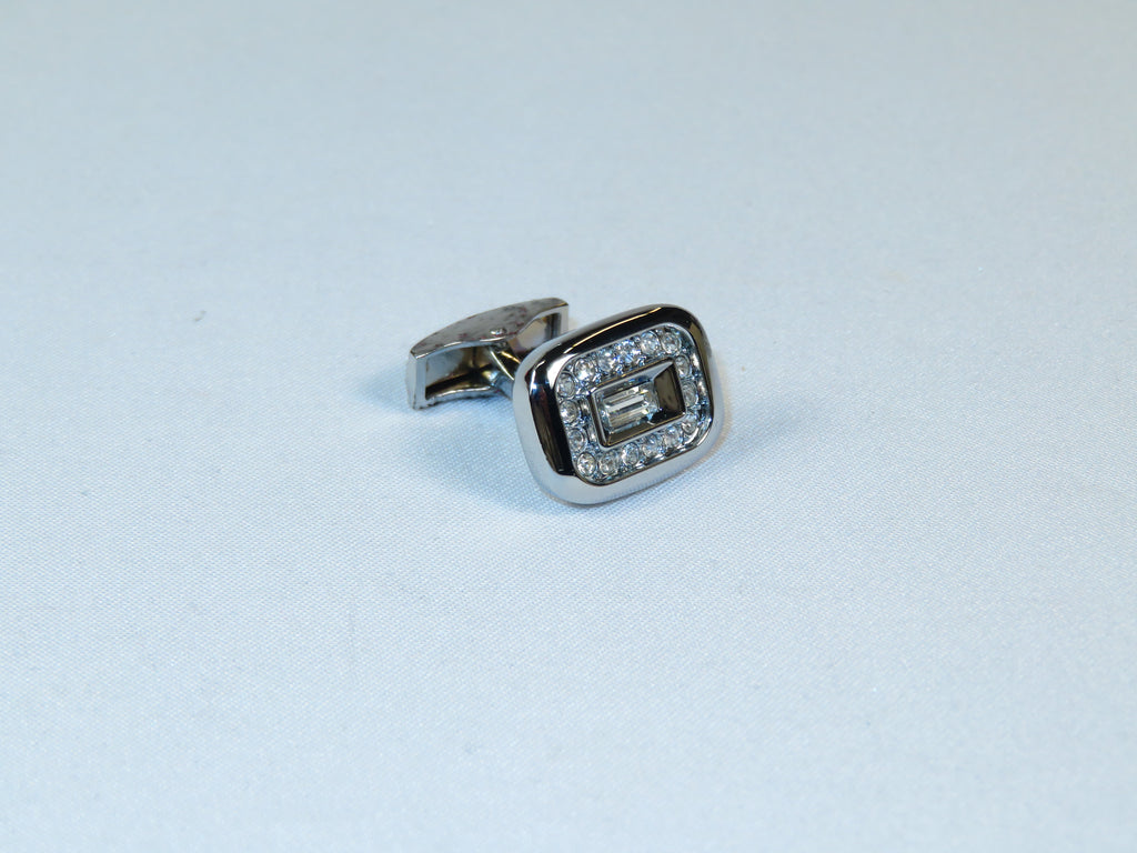Cufflinks By La Madre From Turkey Solid Stainless Steel LA-24 Silver Diamond