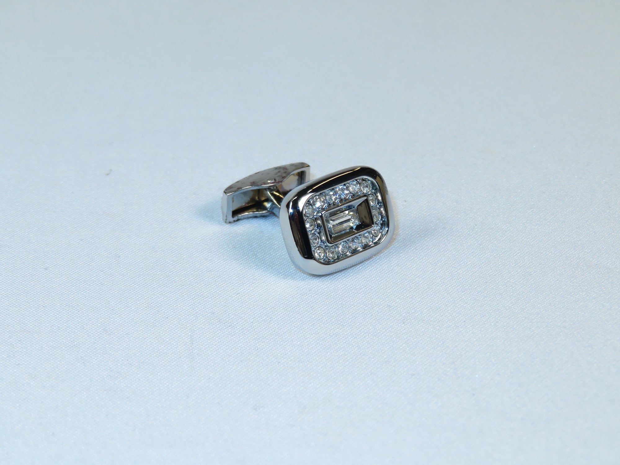 Cufflinks By La Madre From Turkey Solid Stainless Steel LA-24 Silver Diamond