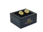 Cufflinks By La Madre From Turkey Solid Stainless Steel LA-3 Gold Diamond
