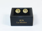 Cufflinks By La Madre From Turkey Solid Stainless Steel LA-3 Gold Diamond