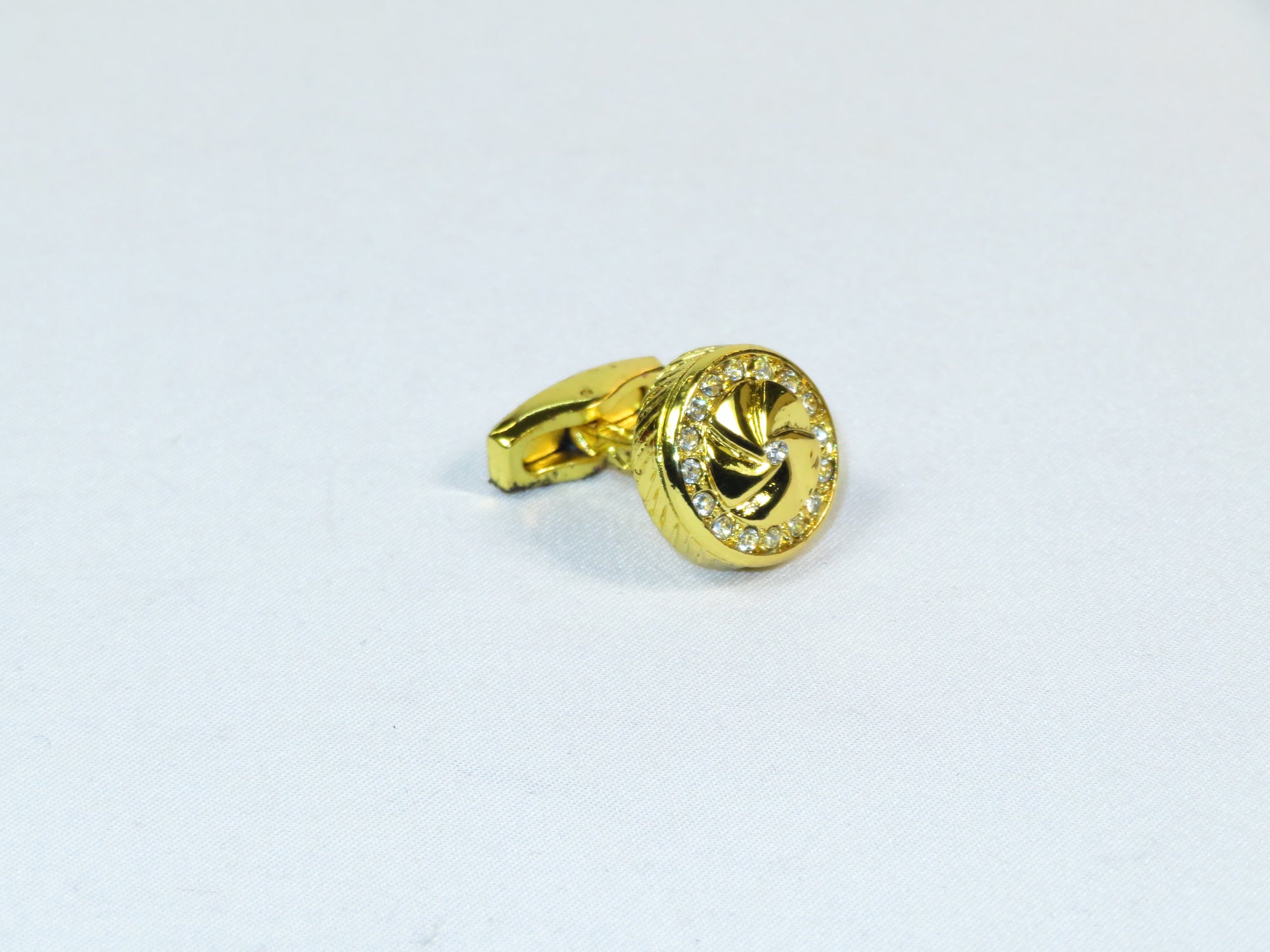 Cufflinks By La Madre From Turkey Solid Stainless Steel LA-3 Gold Diamond