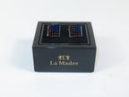 Cufflinks By La Madre From Turkey Solid Stainless Steel LA-9 Rose/Blue