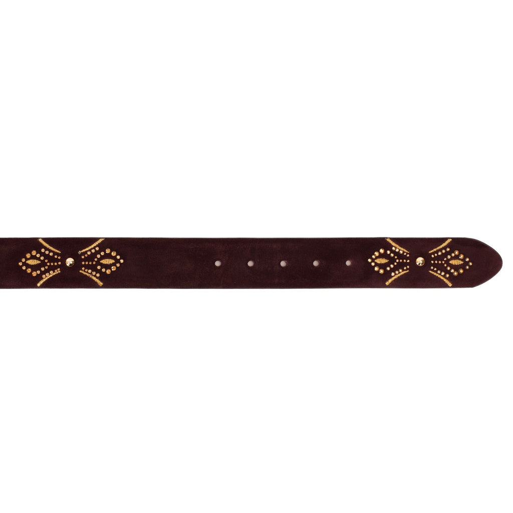 The Lazio Burgundy  Suede Leather Belt