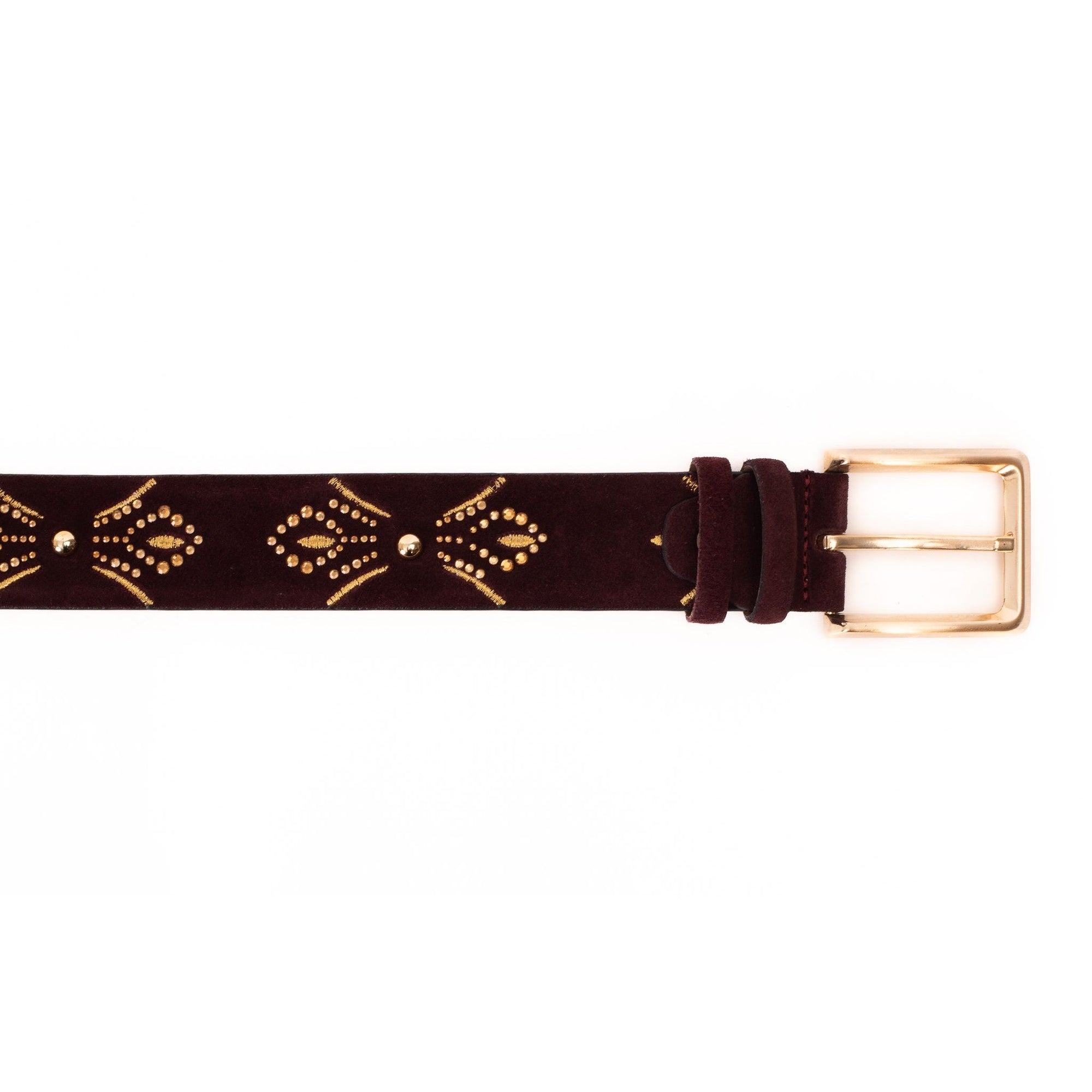 The Lazio Burgundy  Suede Leather Belt