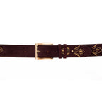 The Lazio Burgundy  Suede Leather Belt