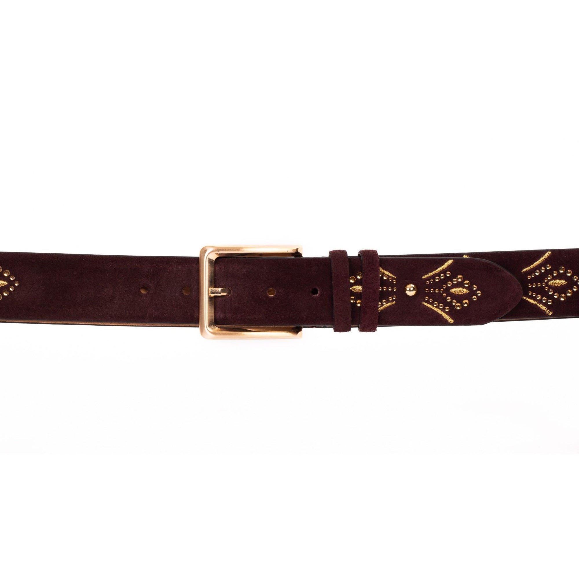 The Lazio Burgundy  Suede Leather Belt