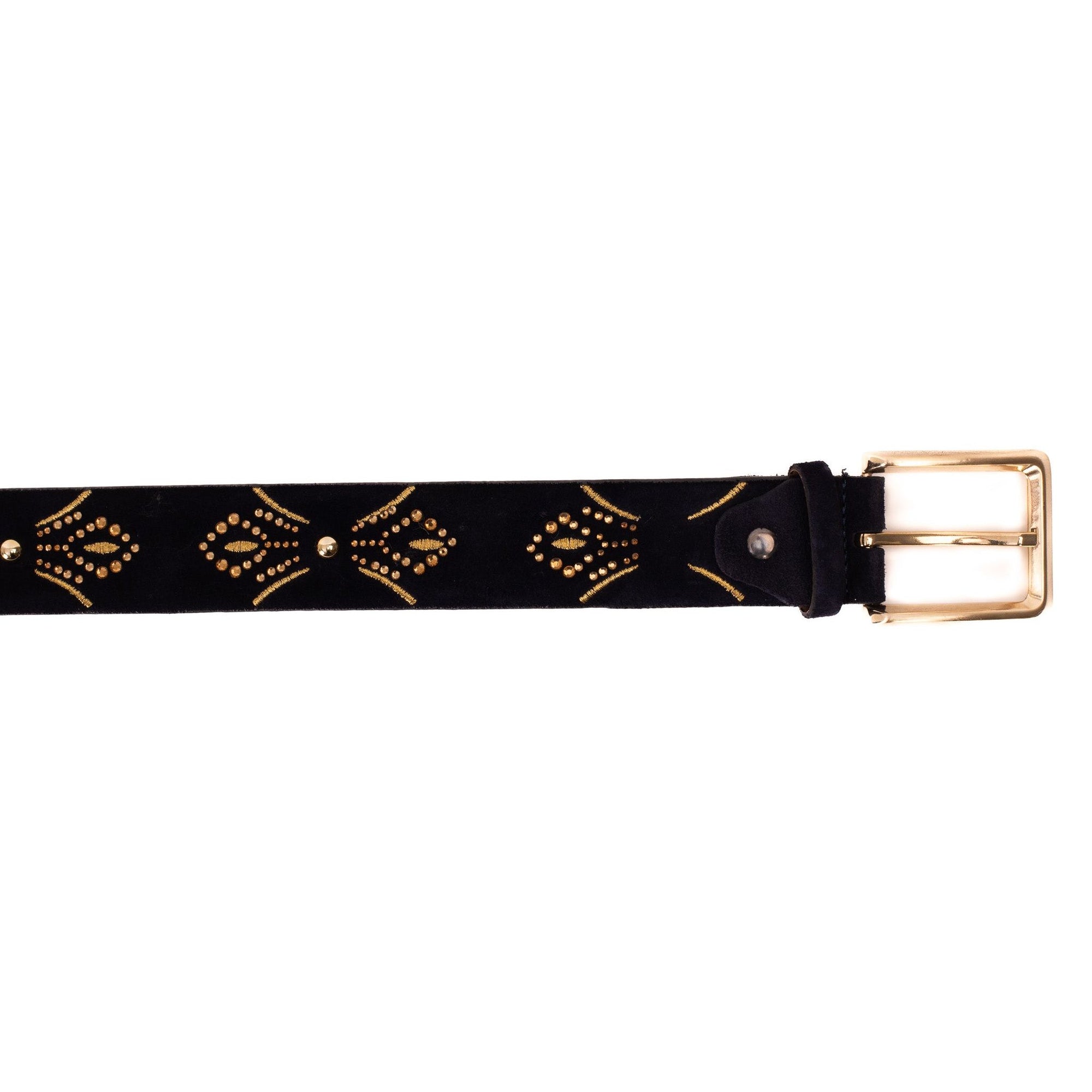 The Lazio Navy Blue Suede Leather Belt