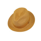 Men's Bently Semi Crushable Fedora Briad Straw Hat Leonardo LE238 Cognac Brown