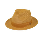 Men's Bently Semi Crushable Fedora Briad Straw Hat Leonardo LE238 Cognac Brown