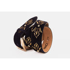 The Lazio Navy Blue Suede Leather Belt