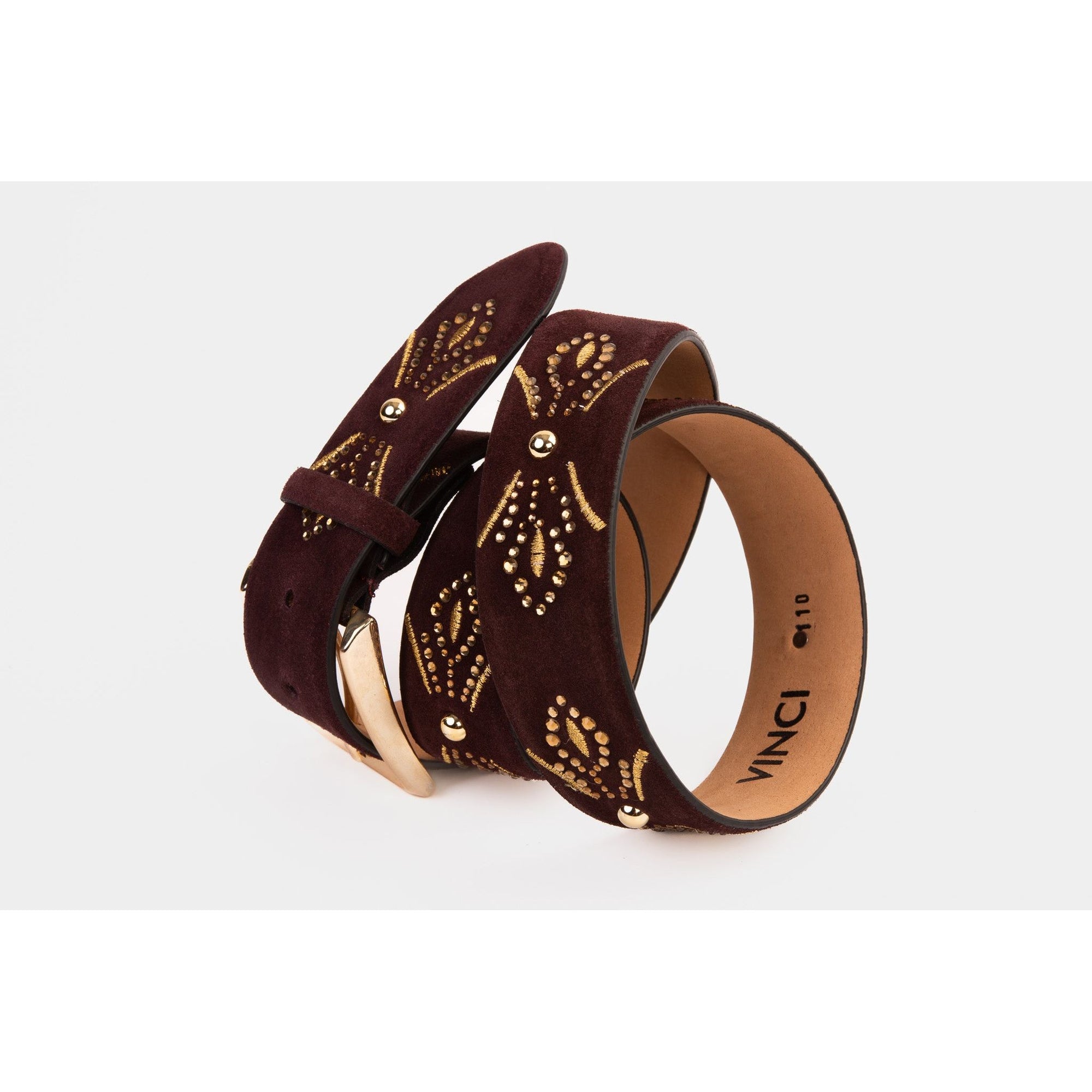 The Lazio Burgundy  Suede Leather Belt