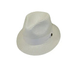 Men's Bently Semi Crushable Fedora Pinch Front Briad Hat Leonardo LE230 White