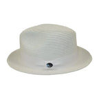 Men's Bently Semi Crushable Fedora Pinch Front Briad Hat Leonardo LE230 White