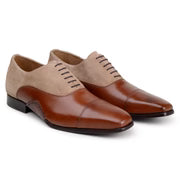 Belvedere Men's Shoes Oxford Leather LEONTES Ant. Cognac/Oat