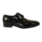 Men's Giovanni Shoes High Quality Leather Wing Tip Derby LINCOLN Black