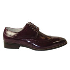 Men's Giovanni Shoes High Quality Leather Wing Tip Derby LINCOLN Burgundy