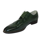 Men's Giovanni Shoes High Quality Leather Wing Tip Derby LINCOLN Green