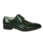 Men's Giovanni Shoes High Quality Leather Wing Tip Derby LINCOLN Green