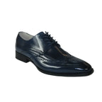 Men's Giovanni Shoes High Quality Leather Wing Tip Derby LINCOLN Navy
