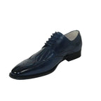 Men's Giovanni Shoes High Quality Leather Wing Tip Derby LINCOLN Navy