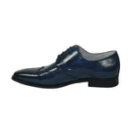 Men's Giovanni Shoes High Quality Leather Wing Tip Derby LINCOLN Navy