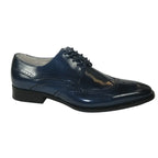 Men's Giovanni Shoes High Quality Leather Wing Tip Derby LINCOLN Navy