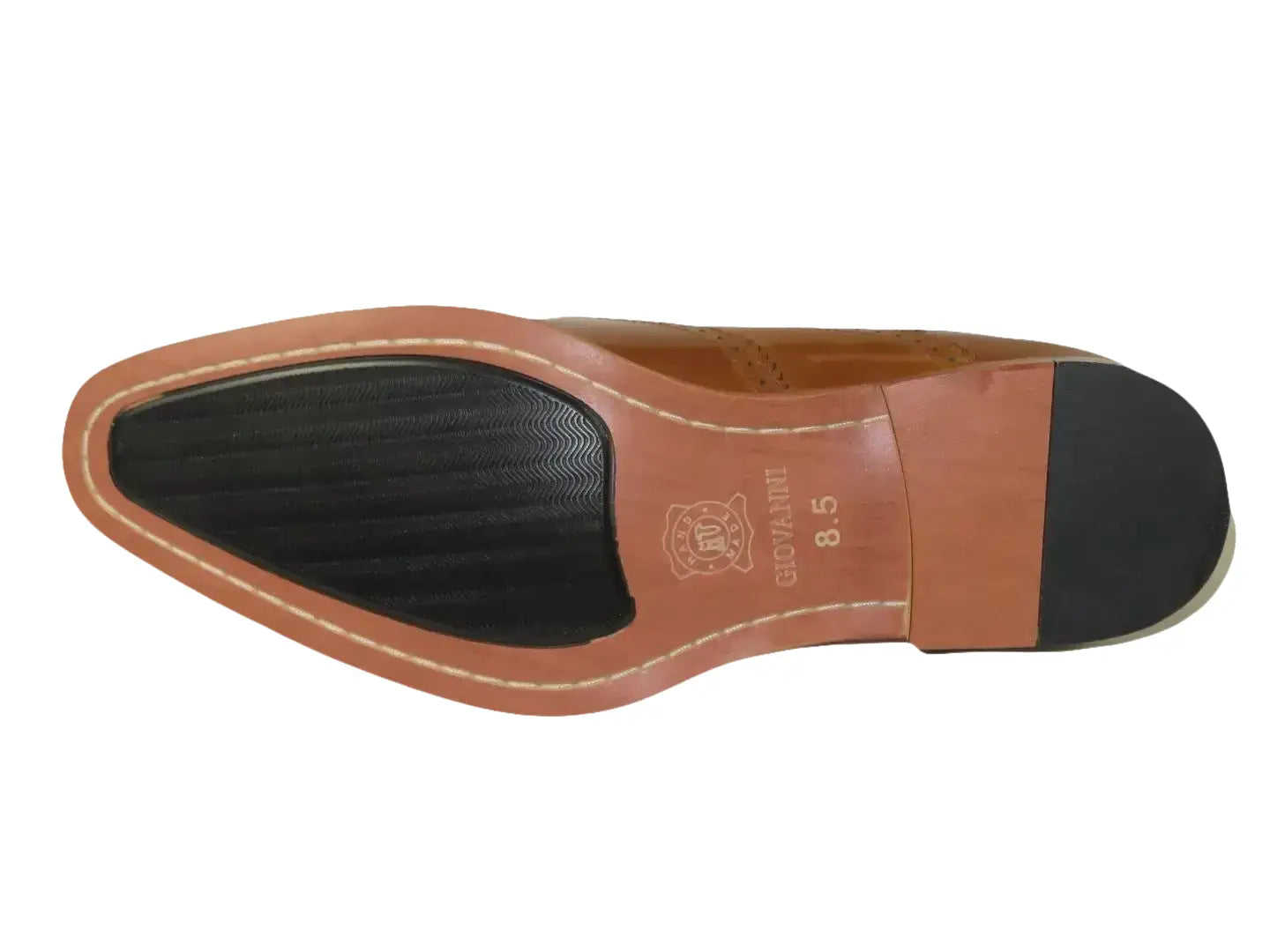 Men's Giovanni Shoes High Quality Leather Wing Tip Derby LINCOLN Tan