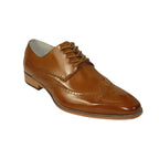 Men's Giovanni Shoes High Quality Leather Wing Tip Derby LINCOLN Tan