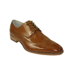 Men's Giovanni Shoes High Quality Leather Wing Tip Derby LINCOLN Tan