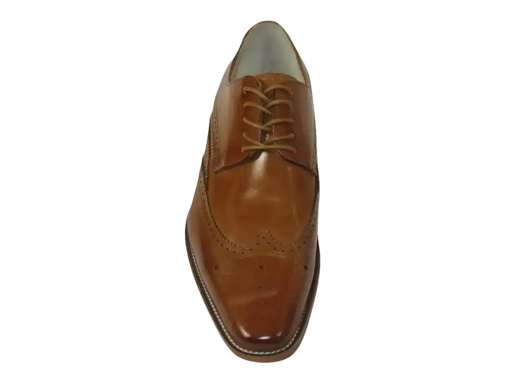 Men's Giovanni Shoes High Quality Leather Wing Tip Derby LINCOLN Tan