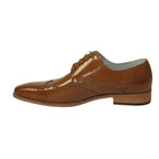 Men's Giovanni Shoes High Quality Leather Wing Tip Derby LINCOLN Tan
