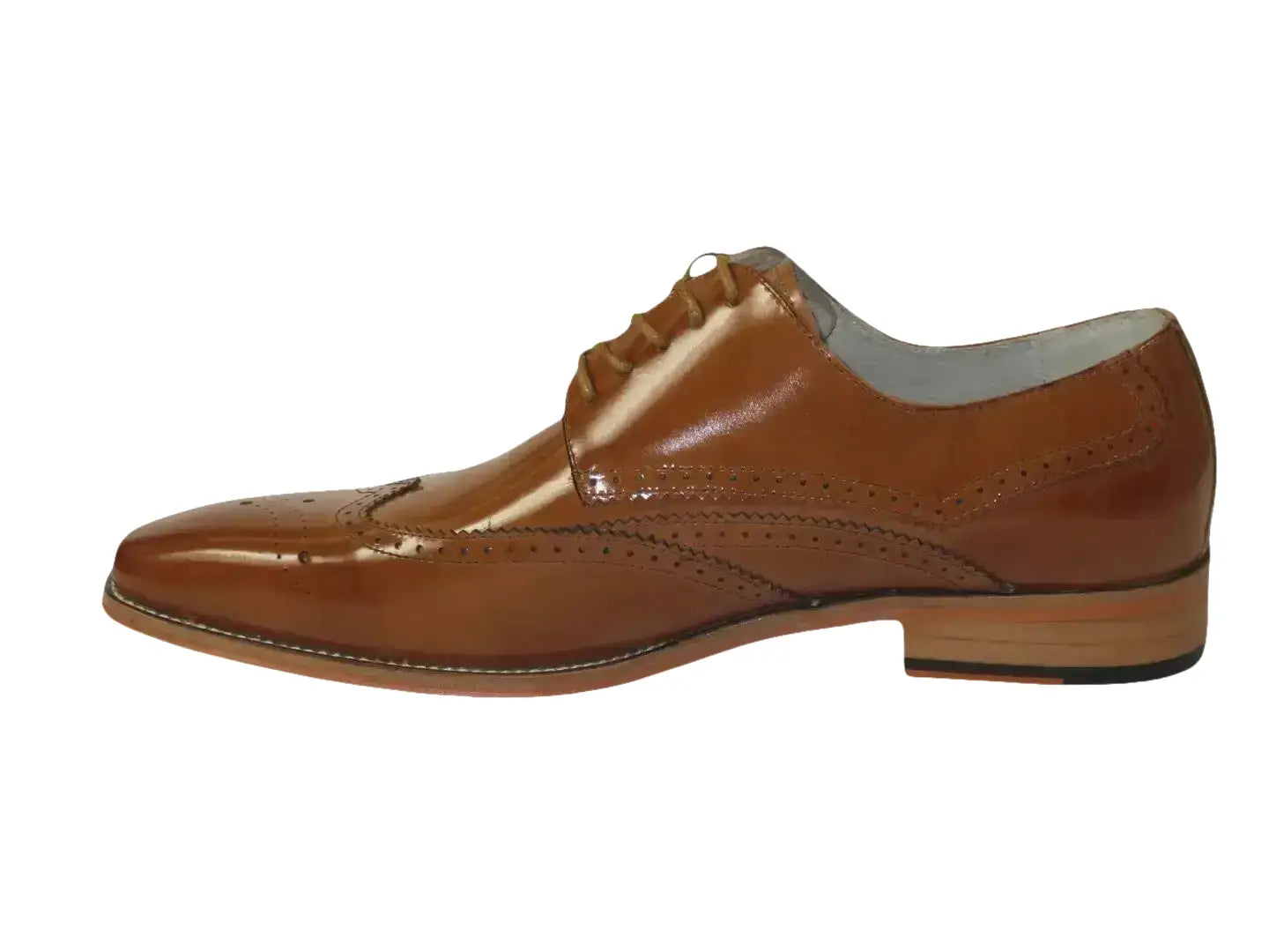 Men's Giovanni Shoes High Quality Leather Wing Tip Derby LINCOLN Tan