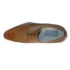 Men's Giovanni Shoes High Quality Leather Wing Tip Derby LINCOLN Tan