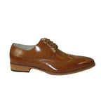 Men's Giovanni Shoes High Quality Leather Wing Tip Derby LINCOLN Tan