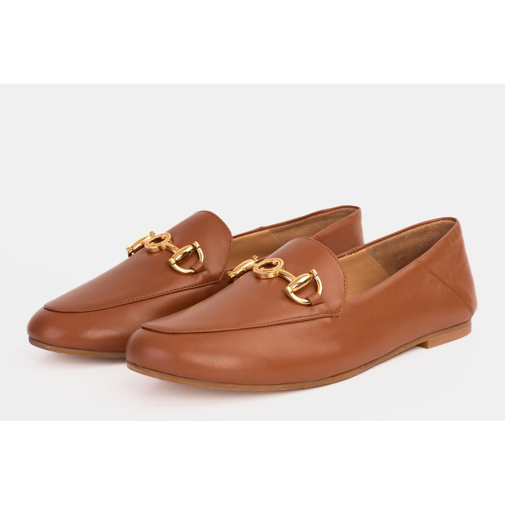 Luanda Tan Leather Women Flat Shoe