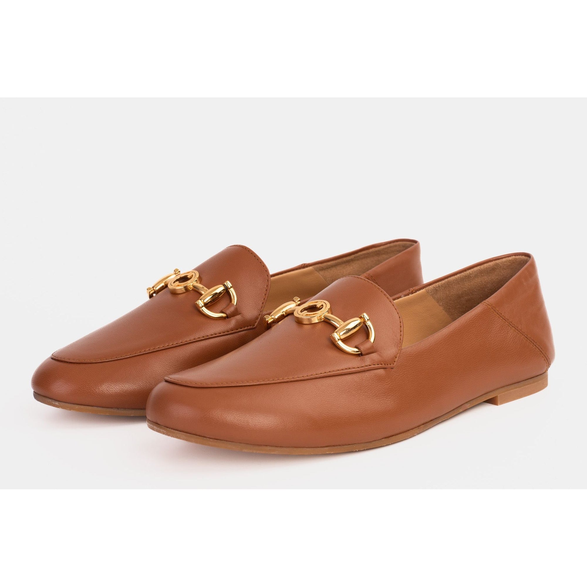 Luanda Tan Leather Women Flat Shoe