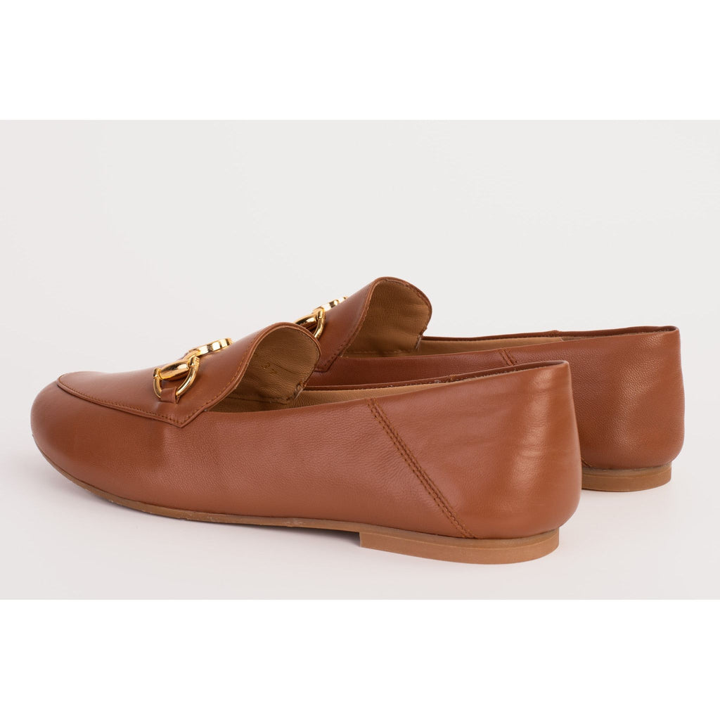 Luanda Tan Leather Women Flat Shoe