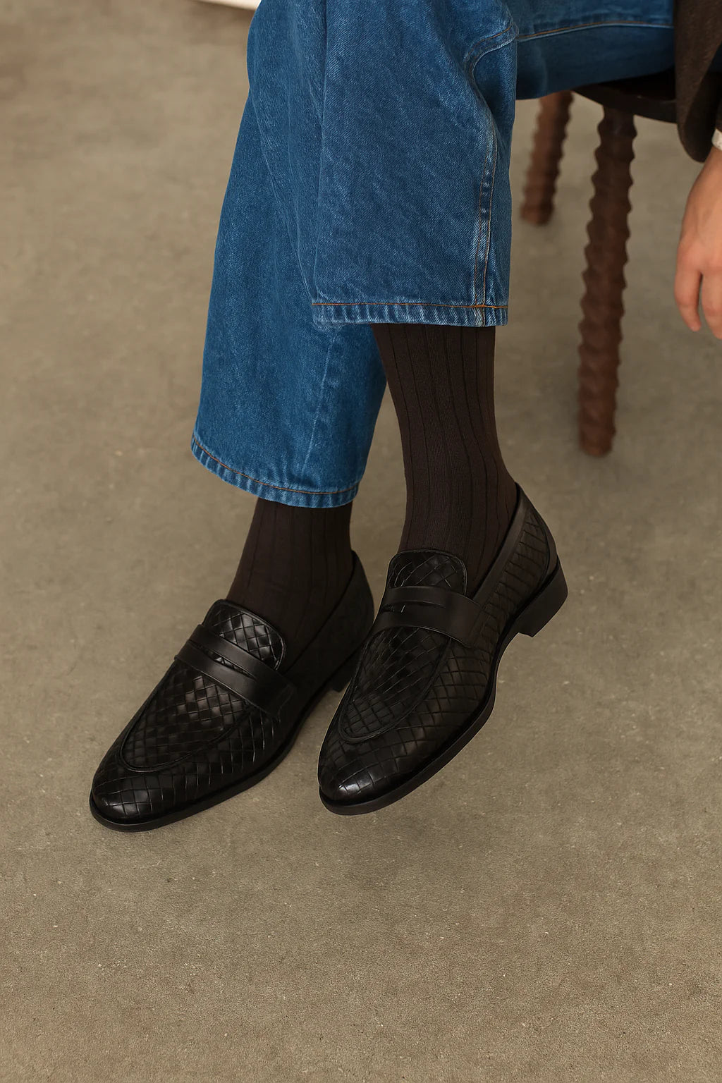 Belvedere Slip-on Penny Loafers Shoes Italian Calfskins Luca Black