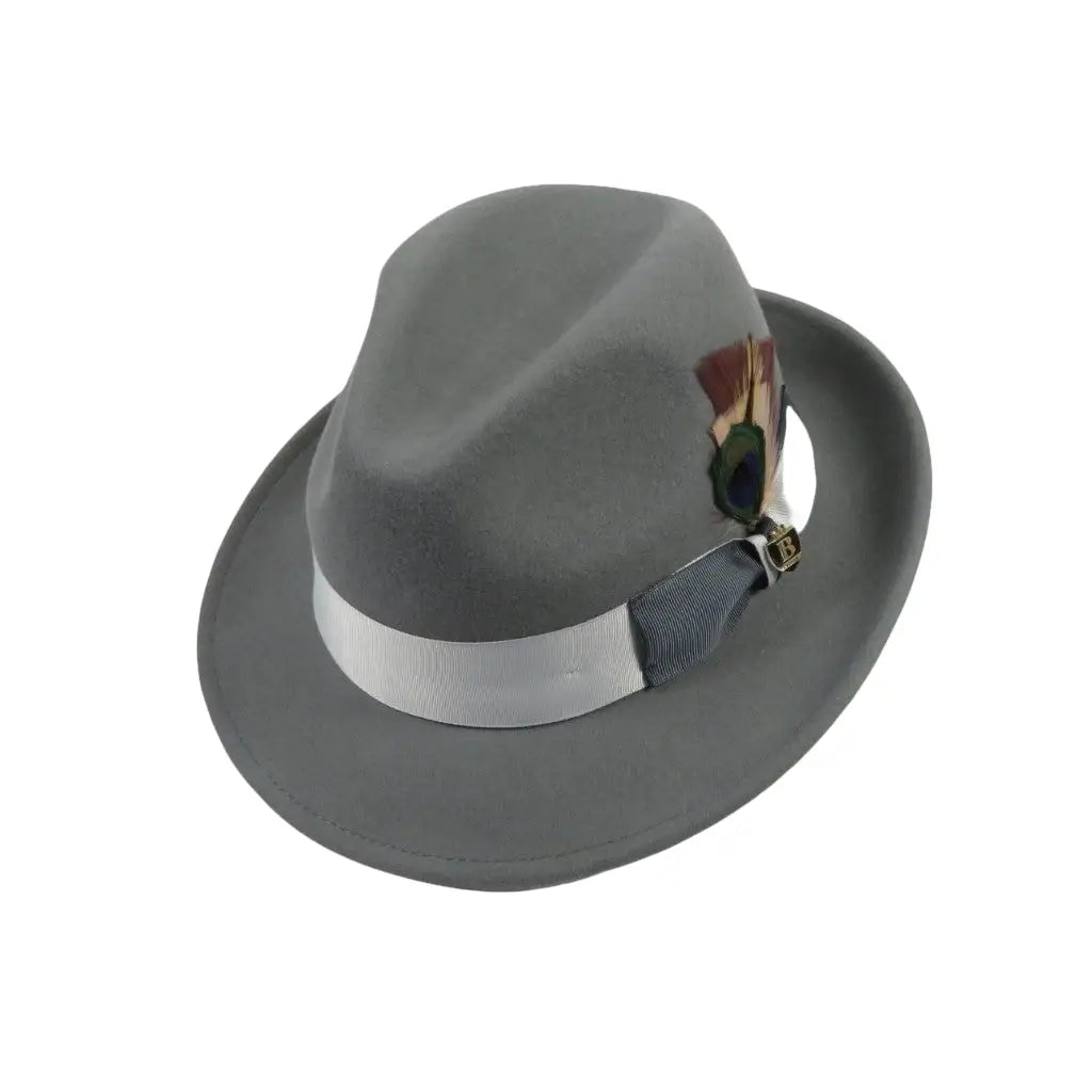 Bruno Capelo Hat Australian Wool Crushable Fedora Manhattan MA500 Gray