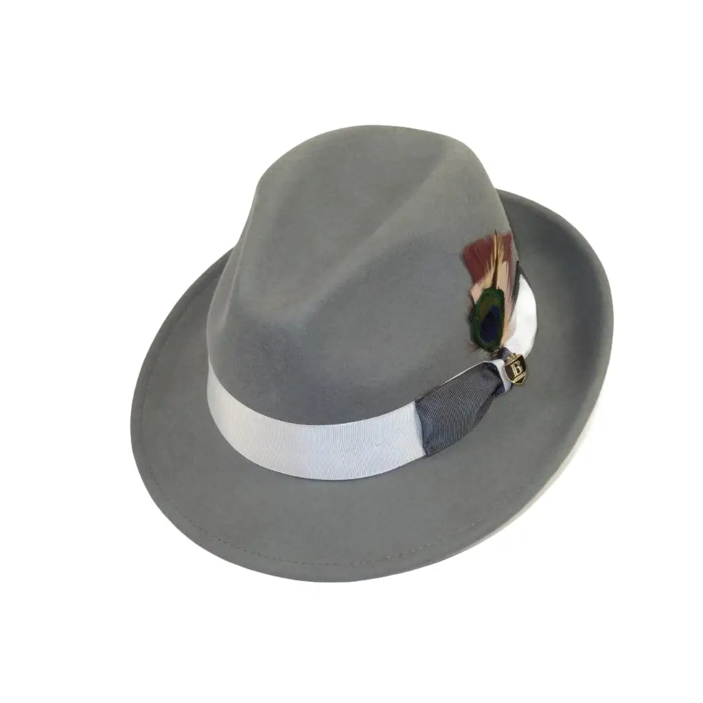 Bruno Capelo Hat Australian Wool Crushable Fedora Manhattan MA500 Gray