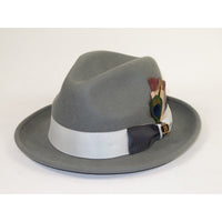 Bruno Capelo Hat Australian Wool Crushable Fedora Manhattan MA500 Gray